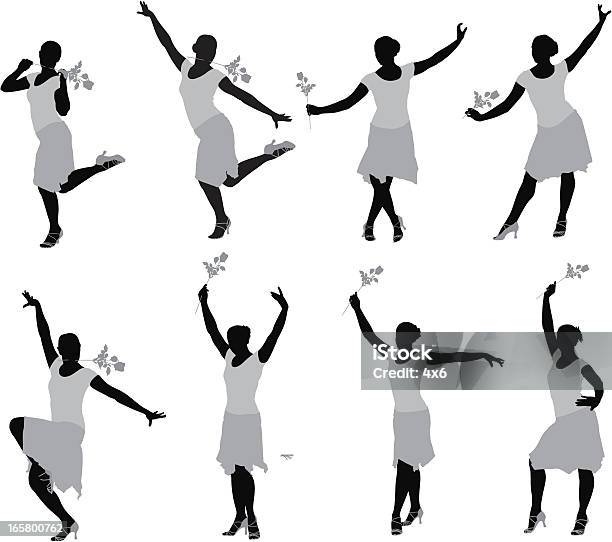 Più Immagini Di Una Donna Danza - Immagini vettoriali stock e altre immagini di Acrobata - Acrobata, Adulto, Aerobica