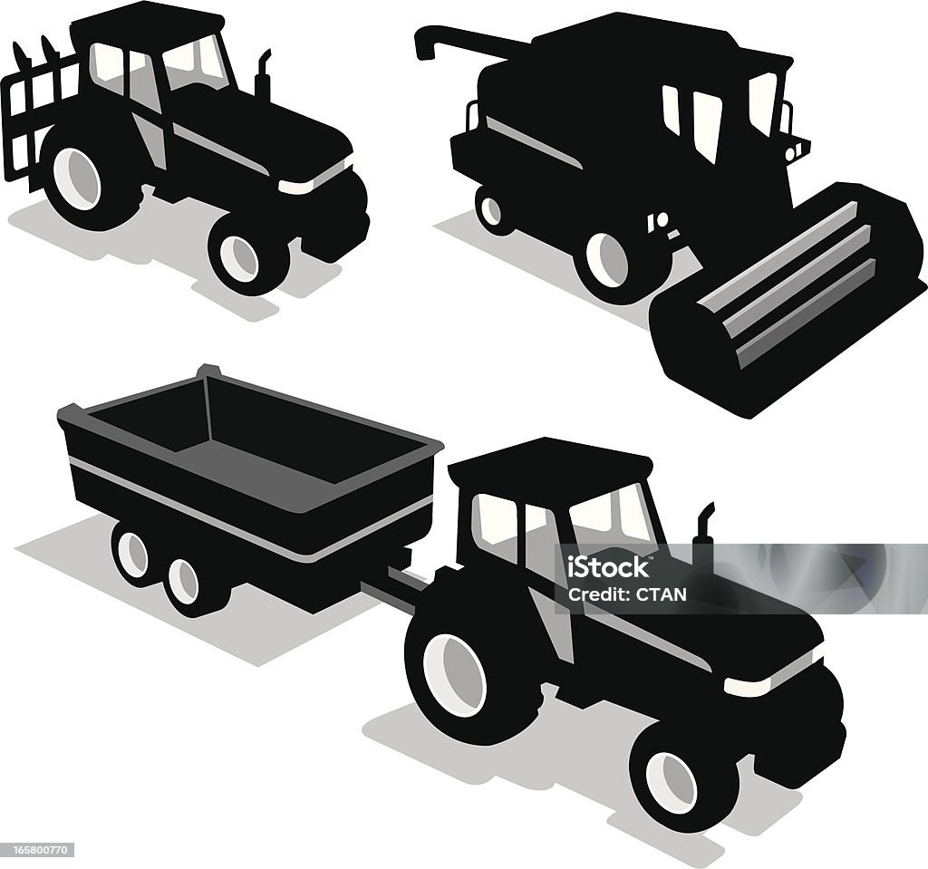 Landwirtschaft Fahrzeug set - Lizenzfrei Traktor Vektorgrafik