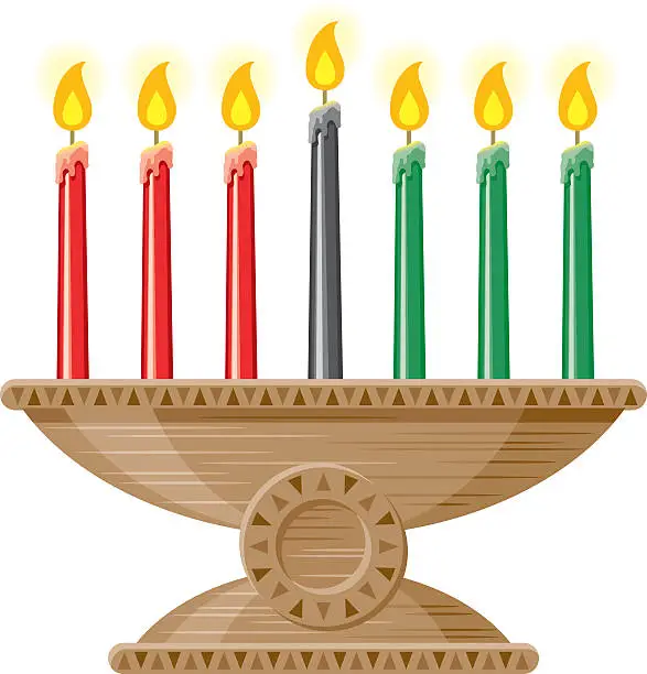 Vector illustration of Kwanzaa Candles (Mishumaa Saba)
