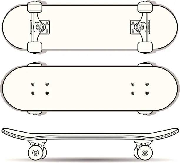 Vector illustration of Skateboard Outline