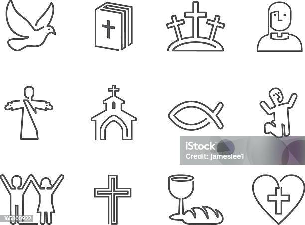 Christian Icons Stock Illustration - Download Image Now - Communion, Icon Symbol, Line Art