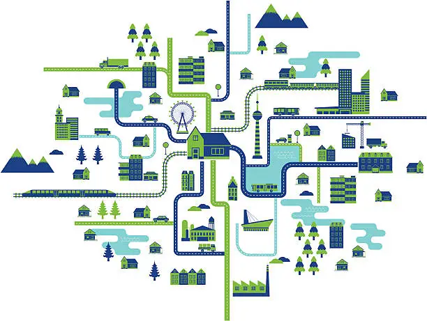 Vector illustration of life map