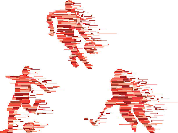 istock Abstract red silhouettes of people playing sports 165800987