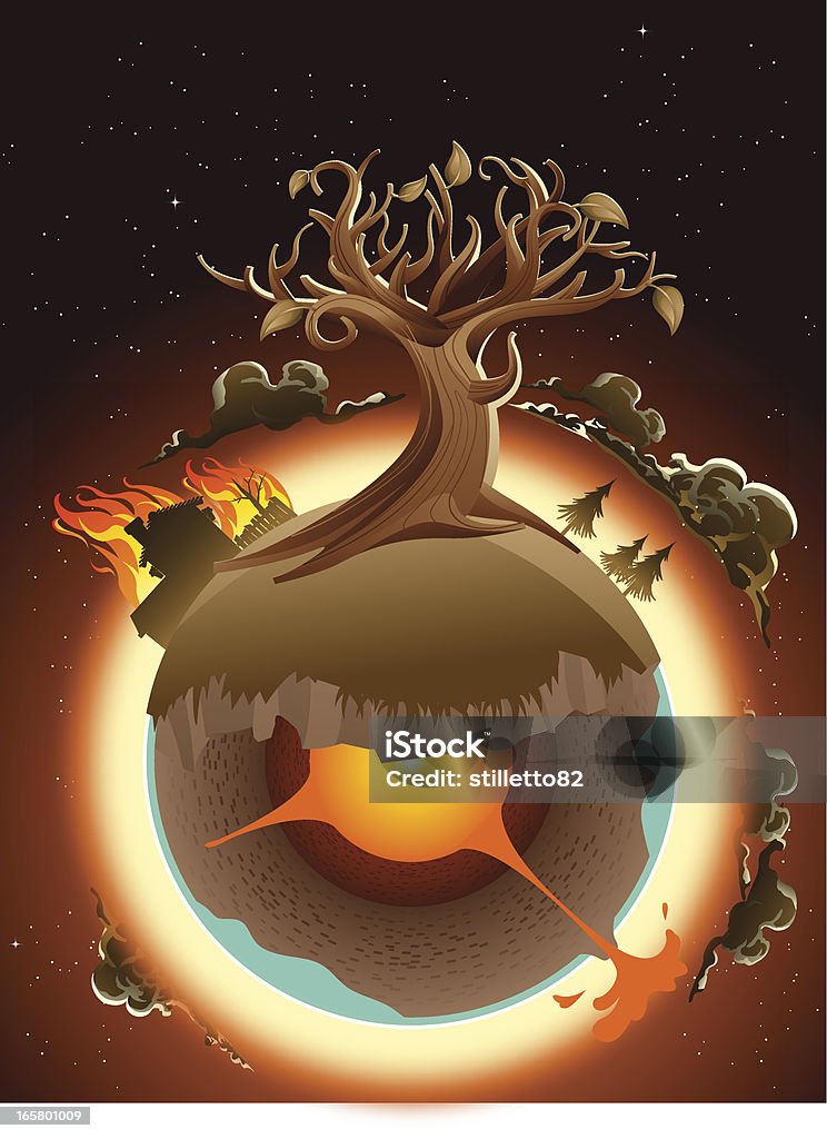 Jakich Drzewo na ziemi - Grafika wektorowa royalty-free (Jądro Ziemi)