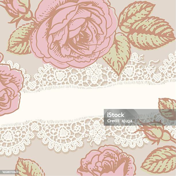 Dentelle Blanche Rose De Roses Carte Vecteurs libres de droits et plus d'images vectorielles de Amour - Amour, Beauté, Beauté de la nature