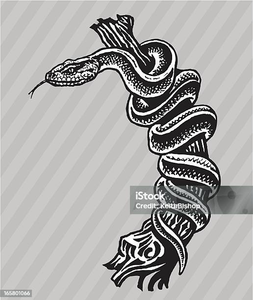 Serpent Python Sur Arbre Branche Vecteurs libres de droits et plus d'images vectorielles de Serpent - Serpent, Spirale, Python - Serpent