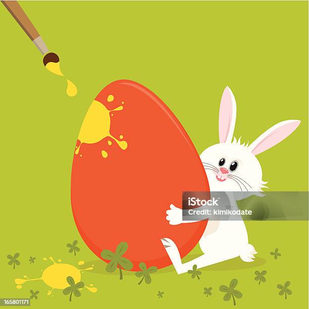 Easter Bunny With Painted Egg Stock Illustration - Download Image Now - Animal Egg, Easter Egg, Easter Bunny