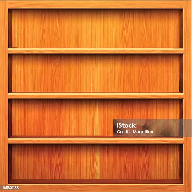 Bücherregale Stock Vektor Art und mehr Bilder von Holz - Holz, Braun, Bücherregal