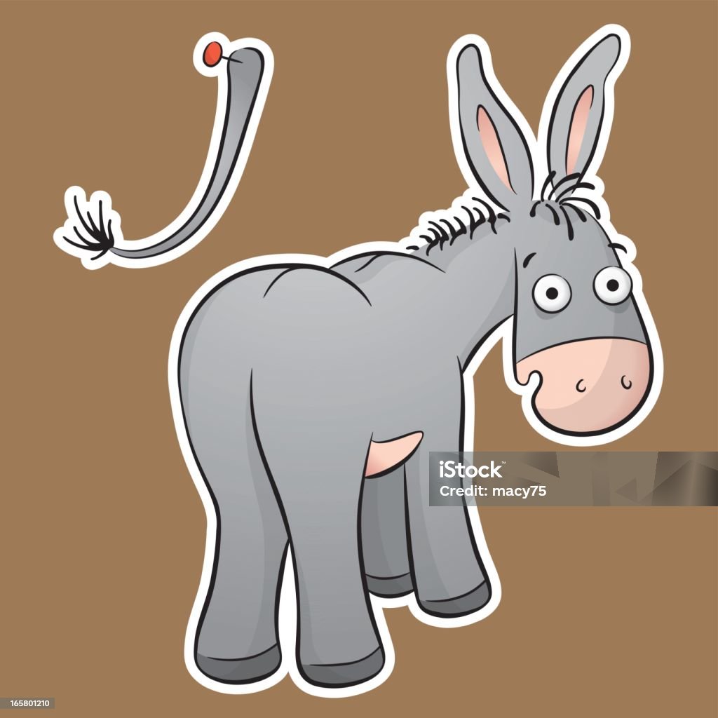 Contactos en la cola de burro - arte vectorial de Burro - Animal libre de derechos