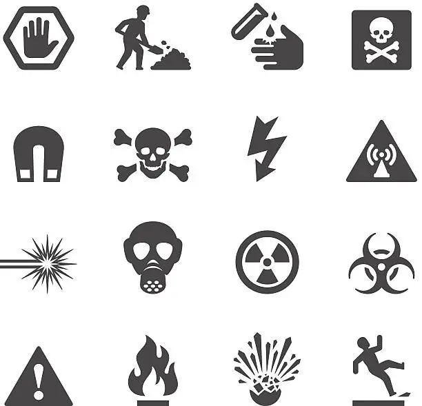 Vector illustration of Mobico icons - Hazard and Warning