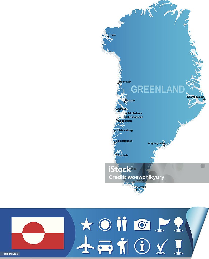 Гренландия карта - Векторная графика Без людей роялти-фри