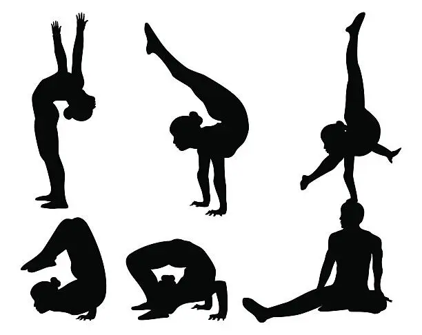Vector illustration of Acrobat Silhouette Collection