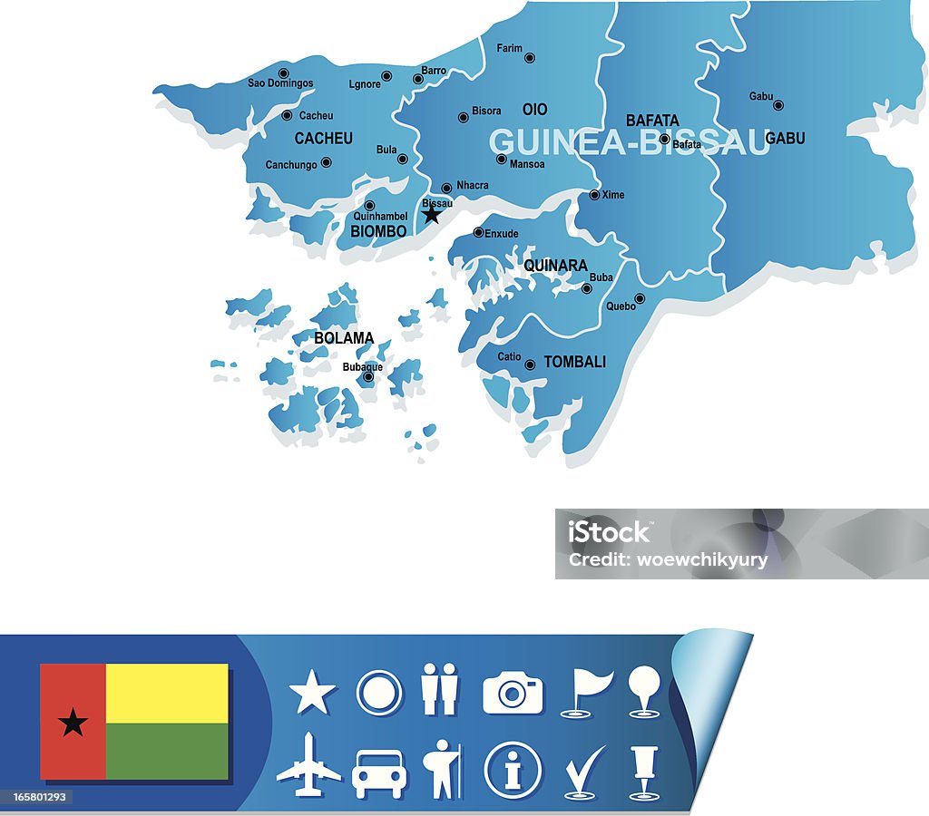 Гвинея-Бисау карта - Векторная графика Африка роялти-фри