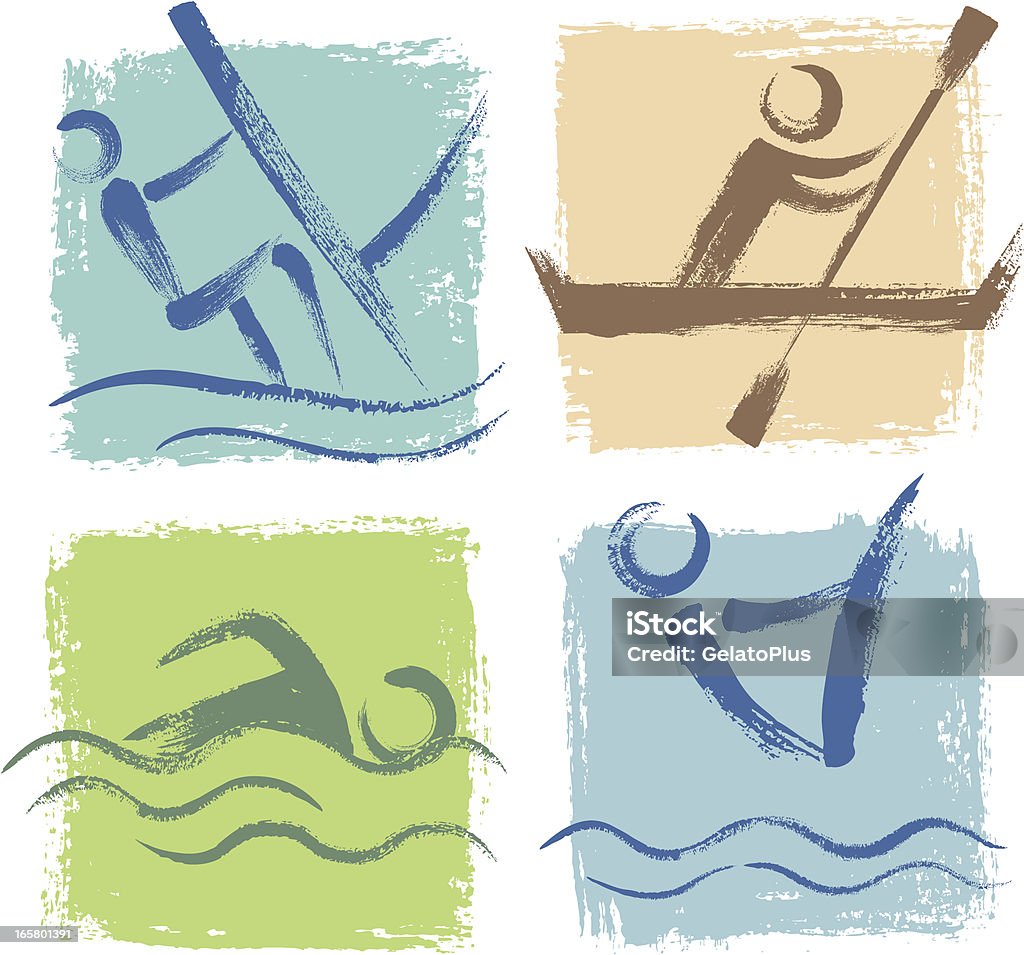 Icono de deportes acuáticos - arte vectorial de Navegación en yate libre de derechos