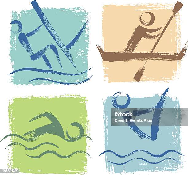 Ilustración de Icono De Deportes Acuáticos y más Vectores Libres de Derechos de Navegación en yate - Navegación en yate, Actividades y técnicas de relajación, Agua