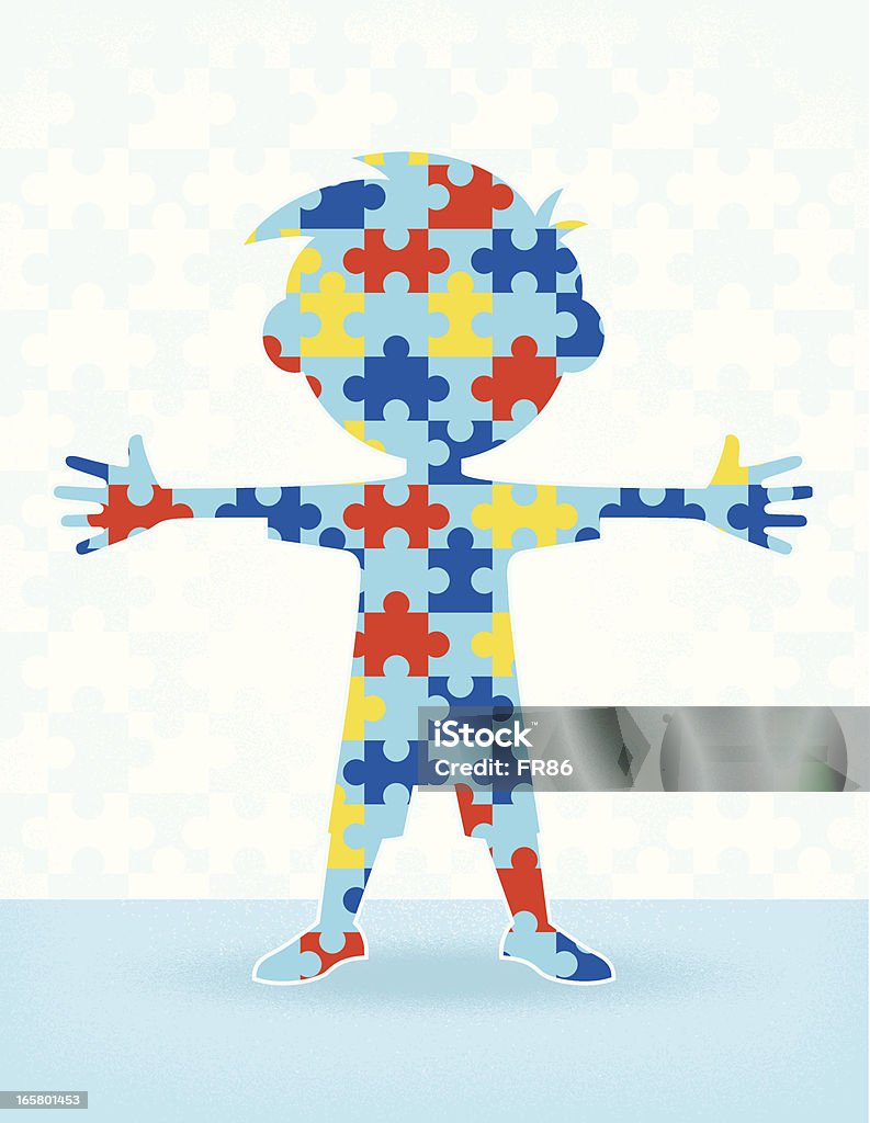 Autismo Puzzle niño - arte vectorial de Autismo libre de derechos