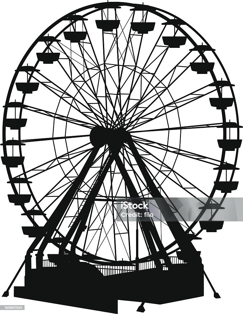 Ferris Wheel Detailed Ferris Wheel silhouette. Ferris Wheel stock vector