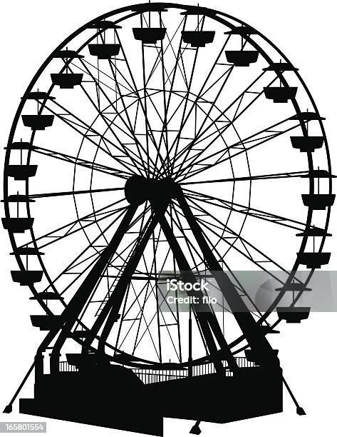 Ferris Wheel Stock Illustration - Download Image Now - Ferris Wheel, Vector, In Silhouette