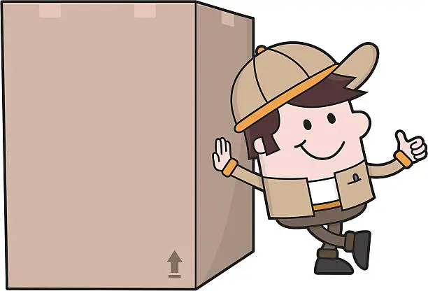 Vector illustration of Delivery Service / Deliveryman with Package - everything is perfekt