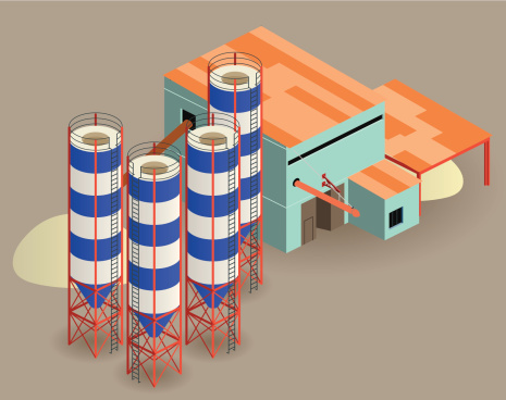 cement/ grain silos - isometric