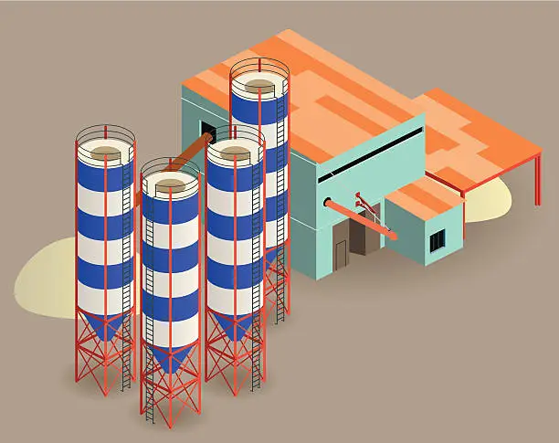Vector illustration of silos