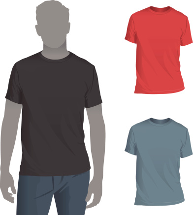 T-shirts that are perfect for a mockup of your artwork. Change the t-shirt to any color you want without needing to make changes to the shadows.