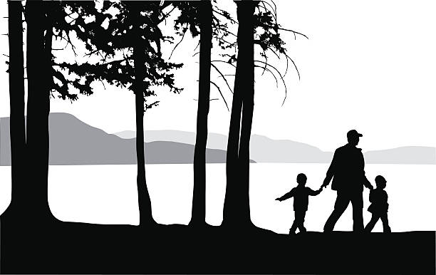 ilustraciones, imágenes clip art, dibujos animados e iconos de stock de outdoorfamily - focus on shadow vacations outdoors digitally generated image