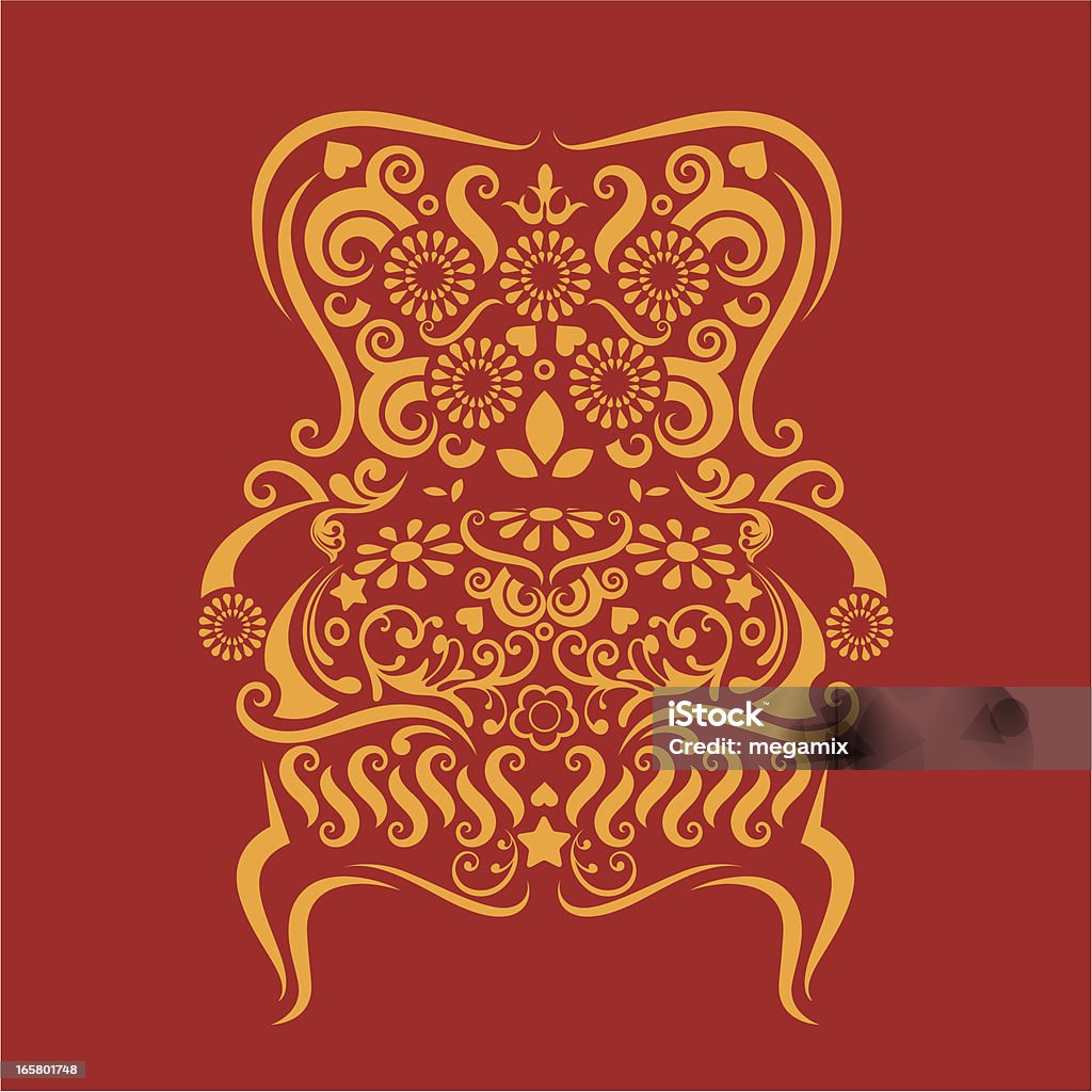 Armchair. Armchair made of decorative patterns. Eps and hi-res jpg. Antique stock vector