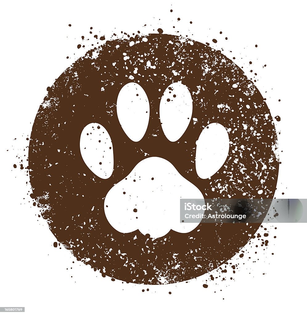 Paw placa - Vetor de Andar royalty-free