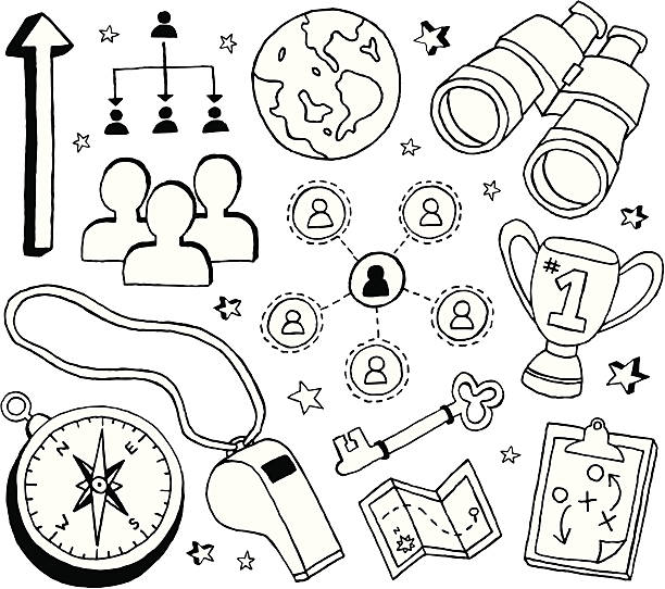 Leadership Doodles A doodle page of leadership, coaching and teamwork concepts. leadership drawings stock illustrations