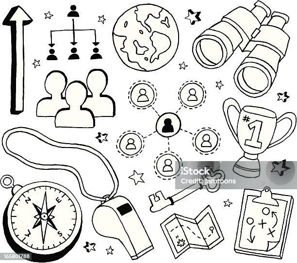 Leadership Doodles Stock Illustration - Download Image Now - Drawing - Art Product, Binoculars, Globe - Navigational Equipment