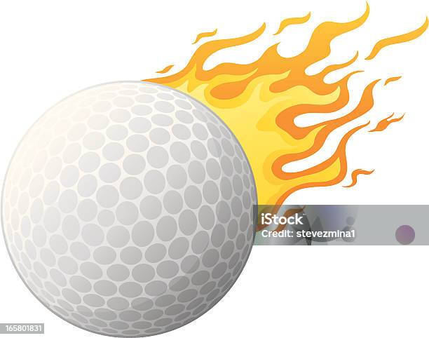 Pallina Da Golf Sul Fuoco - Immagini vettoriali stock e altre immagini di Calore - Concetto - Calore - Concetto, Fiamma, Fuoco