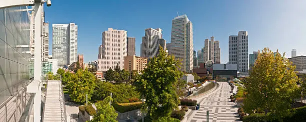 Photo of San Francisco skyscrapers Yerba Buena Gardens panorama California