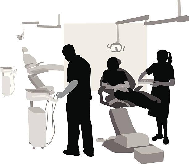 dentalhelp - dentist dentist office silhouette dentists chair stock illustrations