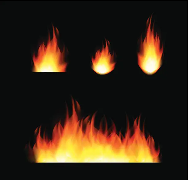 Vector illustration of Set of Flames