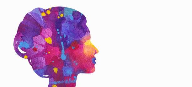 istock Vector illustration of human head silhouette with abstract watercolor splashes 1658021757