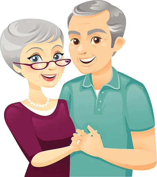 Vector illustration of Senior Couple