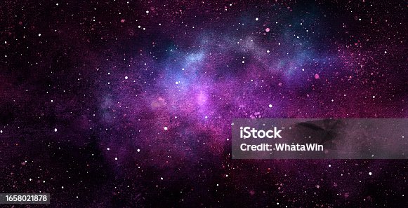 istock Cosmic illustration. Beautiful colorful space background. Watercolor Cosmos 1658021878
