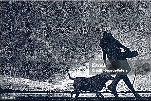Gehen Sie Mit Dem Hund Auf See Stock Vektor Art und mehr Bilder von Abgeschiedenheit - Abgeschiedenheit, Aktiver Lebensstil, Barfuß
