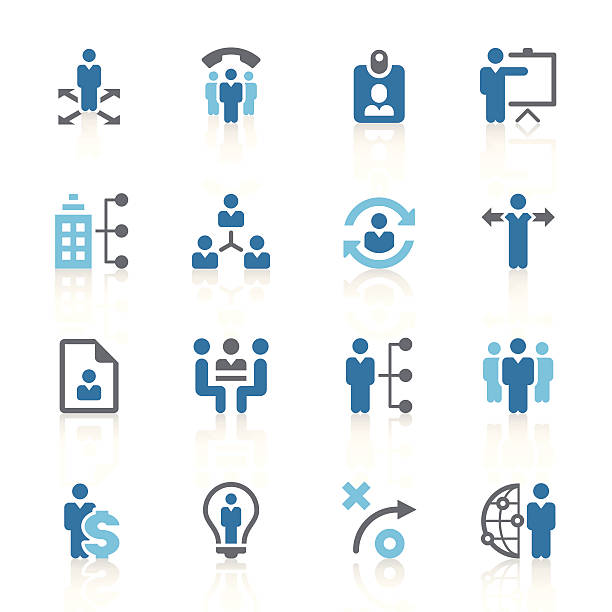 Series of management and human resource icons vector art illustration