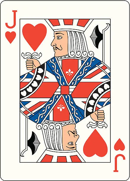 Vector illustration of Union jack of Hearts Two