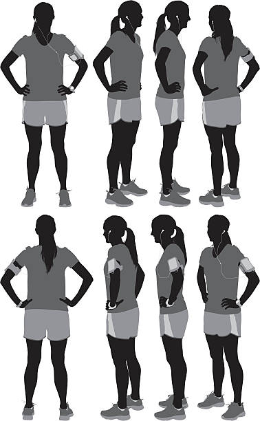ilustrações de stock, clip art, desenhos animados e ícones de várias imagens de uma atleta feminina - arm band illustrations
