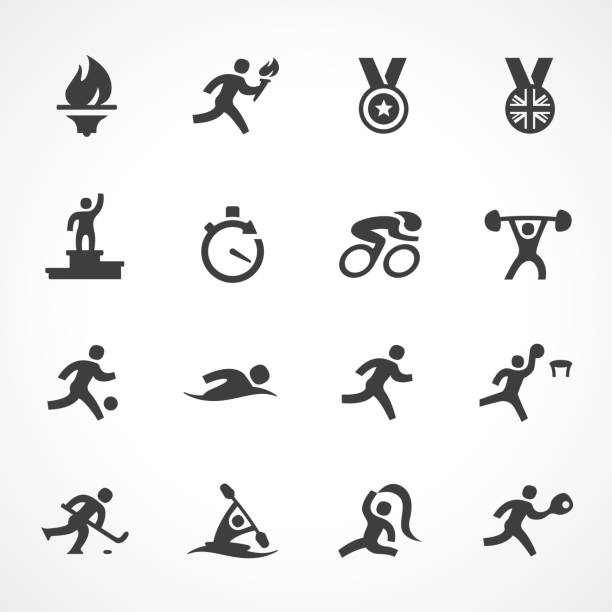 illustrations, cliparts, dessins animés et icônes de icônes de télévision - jeux olympiques