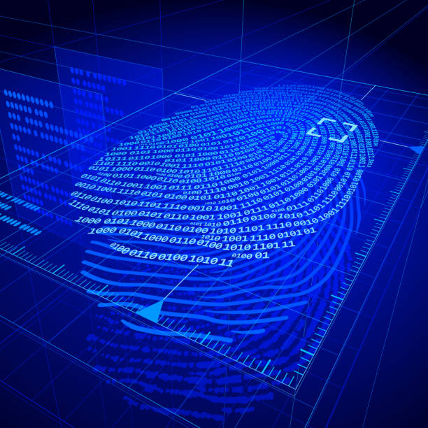 ilustrações, clipart, desenhos animados e ícones de impressão digital - fingerprint security system technology forensic science