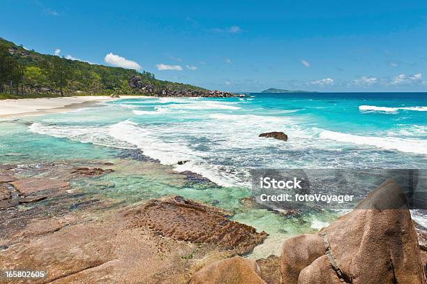 Turkusowy Laguny Tropikalny Wyspa Ocean Beach - zdjęcia stockowe i więcej obrazów Grand Anse - Grenada - Grand Anse - Grenada, Afryka, Bez ludzi