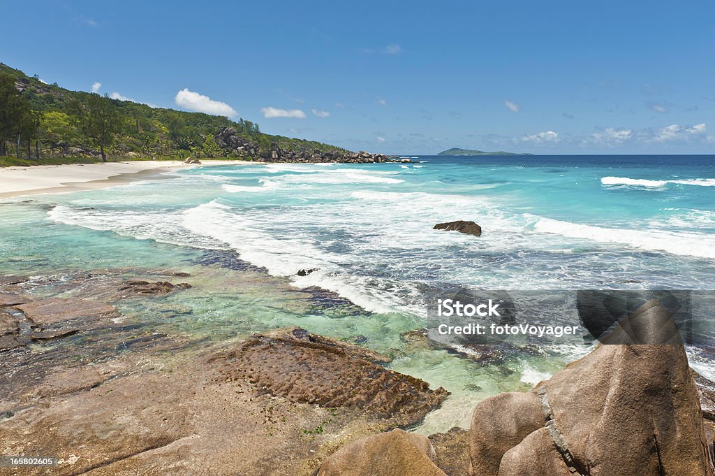 Lagoa Turquesa Praia de Ilha tropical Oceano - Royalty-free Grand Anse - Granada Foto de stock