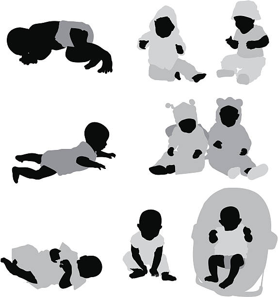 Multiple images of children Multiple images of childrenhttp://www.twodozendesign.info/i/1.png kid sleep white background stock illustrations