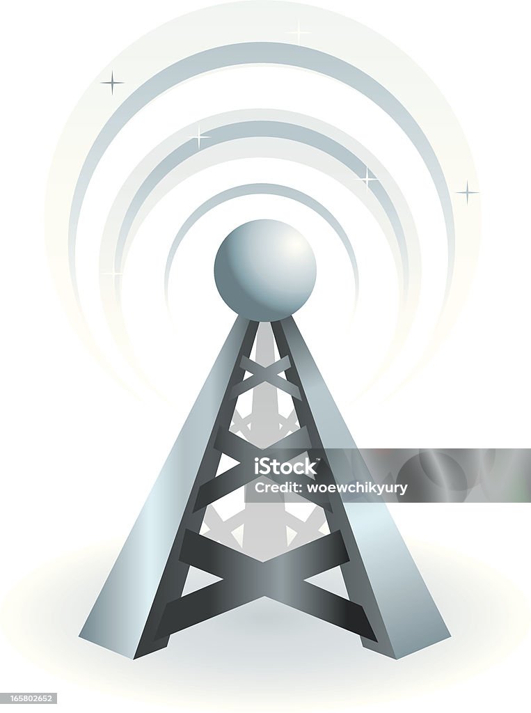 Беспроводная технология - Векторная графика Башня роялти-фри