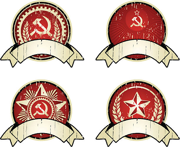 sovietic シールド - flag russian flag russia dirty点のイラスト素材／クリップアート素材／マンガ素材／アイコン素材