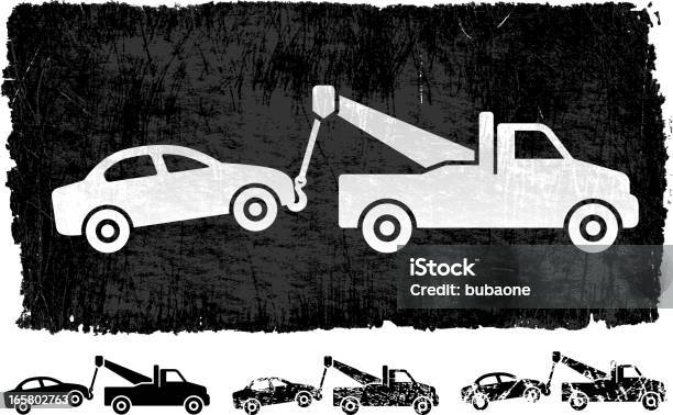 Holowania Samochodów Wektora Tła Na Licencji Royalty Free - Stockowe grafiki wektorowe i więcej obrazów Samochód holowniczy